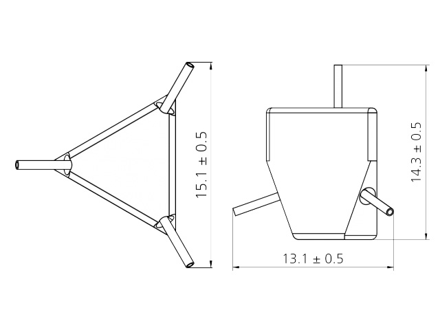 P Connector 109deg 18edge xmm xmm Assembly Bottom